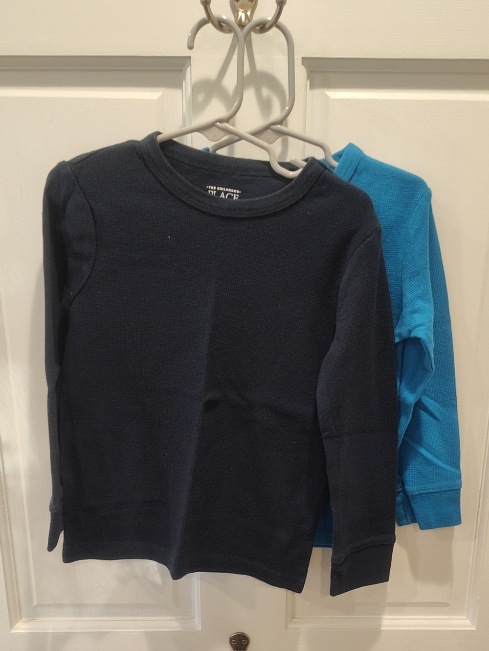 The Children's Place Long-Sleeve Thermal Tops in Navy and Bright Blue
